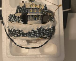 Hawthorne Village Thomas Kinkade Victorian Lights Christmas Day Ornament