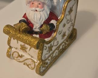 Resin Santa in Sleigh Figurine