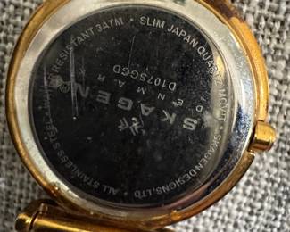 Skagen Denmark Women's Gold-Tone Mesh Watch with Horse Motif (Model 107SGGD)