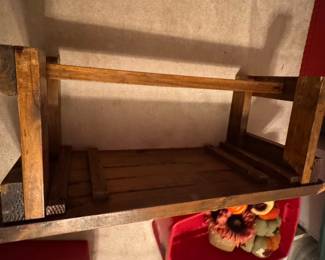 Antique Carpenter's Workbench Coffee Table and two side tables