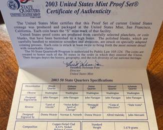 2003 United States Mint Proof Set