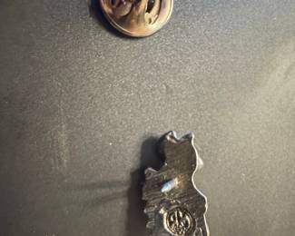 Vintage Sterling Silver Cat Lapel Pin