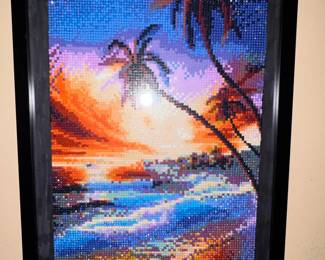 Framed Tropical Sunset Diamond Painting