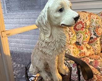 Cast Stone Golden Retriever Garden Statue