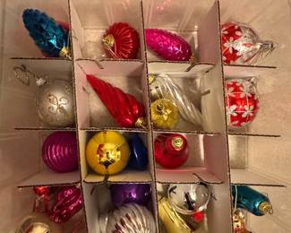 Mid-Century Assorted Glass and Plastic Christmas Ornaments