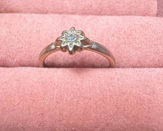 Costume Starburst Ring with CZ Stone