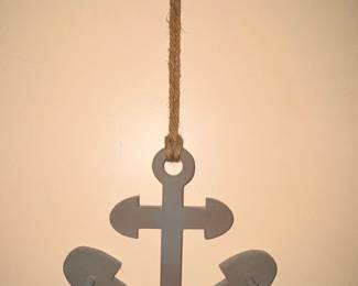 Wooden Anchor Wall Hook with Rope Hanger
