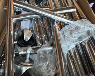 House Again Chrome Rolling Garment Rack