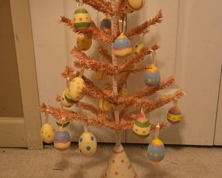 Pastel Easter Egg Faux Feather Tree