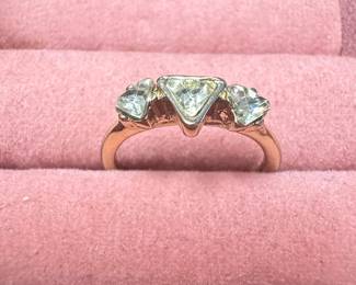 Trillion-Cut Three-Stone Ring