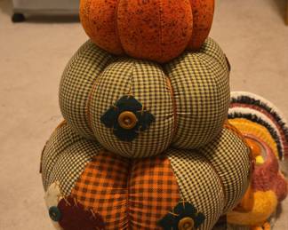 Dunkin' Donuts Fabric Pumpkin Stack Decoration