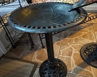 Cast Iron Bird Bath with Ornate Base