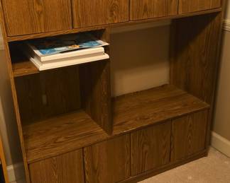 Vintage Oak Laminate Entertainment Center