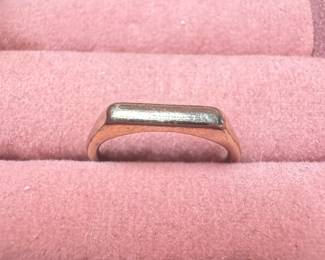 Vintage Gold Tone Bar Signet Ring