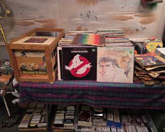All vinyl and cassettes in Basement
