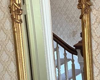 Vintage Rococo Style Giltwood Vertical Pier Mirror