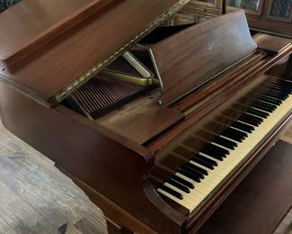 Beautiful Kimball Walnut Baby Grand Piano with bench
