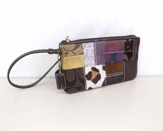 COACH Y2K Holiday Patchwork Wristlet