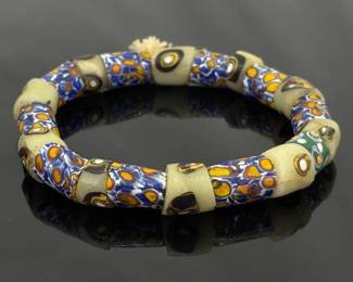 8.5" African Trade Bead Bracelet