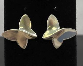 .925 Sterling Silver Butterfly Post Earrings