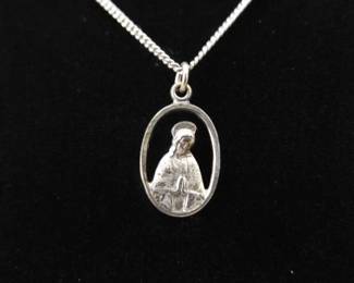 .925 Sterling Silver Jesus Christ Pendant Necklace