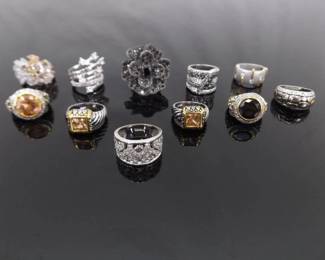 11 Higher End Costume Rings (Marked 18k GE)
