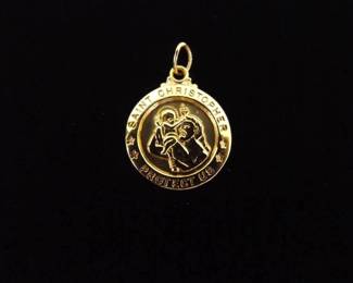 NEW .925 Sterling Silver St. Christopher Vermeil Pendant