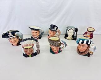 7 LARGE Royal Doulton Toby Mugs