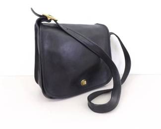 Vintage COACH Black Leather Stewardess Bag