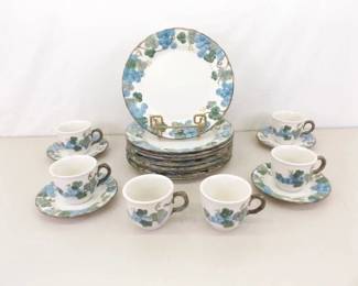Lot of Vintage Metlox Poppytrail Sculptured Grape Stoneware Dishes