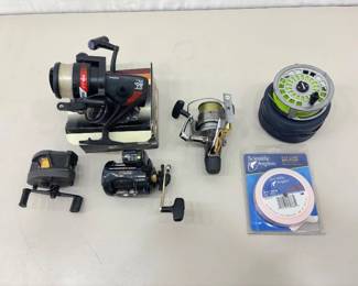 Lot of Various Fishing Reels and Fishing Line