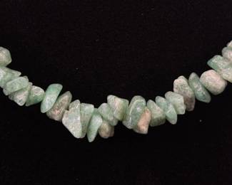 31" Semi Polished Raw Jade Necklace