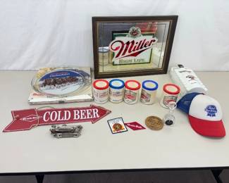 Lot of Vintage etc. Grain Belt Beer, Hamm's etc. Advertising, Beer Signs, Trays, etc.