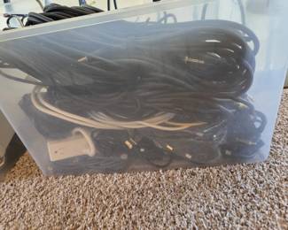 Mystery Bin 7 Large Lot of Audio, Instrument  Electronics Cables 14, RCA, Coax, Ethernet  More