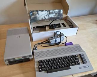 Vintage Commodore 64 Computer Lot  2 Intact Keyboards, 1541 Disk Drive, Power Supply  Accessories