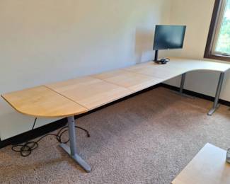 IKEA Modular Corner Workstation  Desk System w BuiltIn Power Strip  LG Monitor