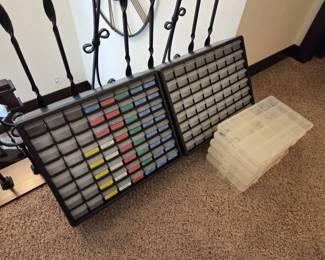 Mystery Bins 14 Large Electronics Component Organizer Lot  IC Chips, Resistors, Headers  cases