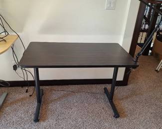 PHIVE LED Architect Desk Lamp w 42 x 24 Dark Wood Desk