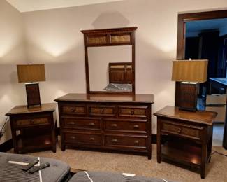 Matching Bedroom Furniture Set  Dresser, Mirror  Pair of Nightstands