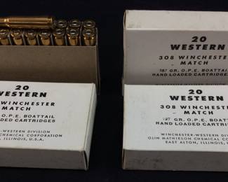 (3) WESTERN .308 MATCH WINCHESTER AMMUNITION, 60 BULLETS IN WESTERN BOX