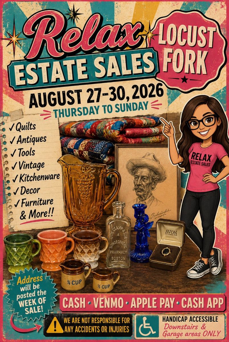 Address will be posted the WEEK OF THE SALE!