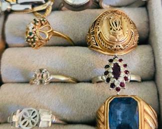 Gold and silver rings 