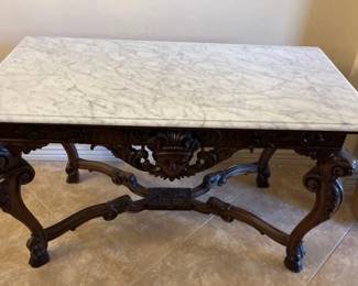 Antique French Renaissance Rivaval Console Table
