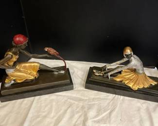 Two Chimpanis Bronze Reproductions
