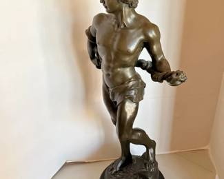 Bronze Statue of Michel Angelo On Marble Base