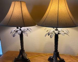 Mid Century Palm Tree Lamps