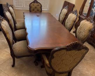 Lovely And Long Dining Room Table And Chairs
