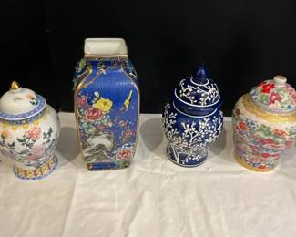 Three Ginger Jars And A Vase
