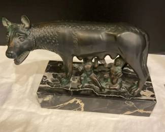 Vintage Metal Alloy Replica Sculpture Of The Capitoline