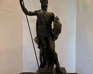 European Bronze Sculpture Of A Soldier